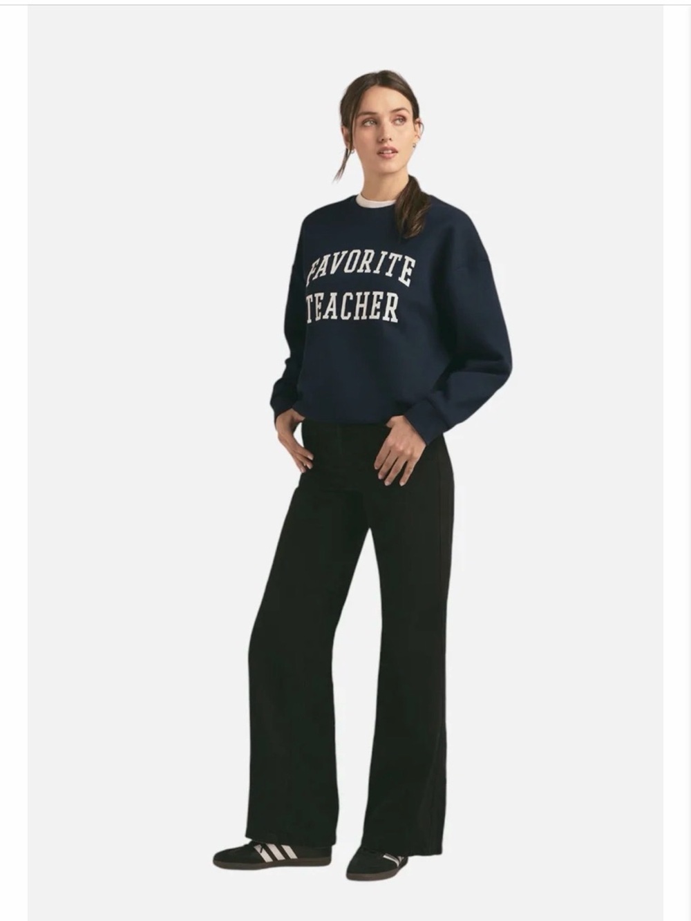 Favorite Daughter Favorite Teacher Sweatshirt Navy Medium - Picture 2 of 6